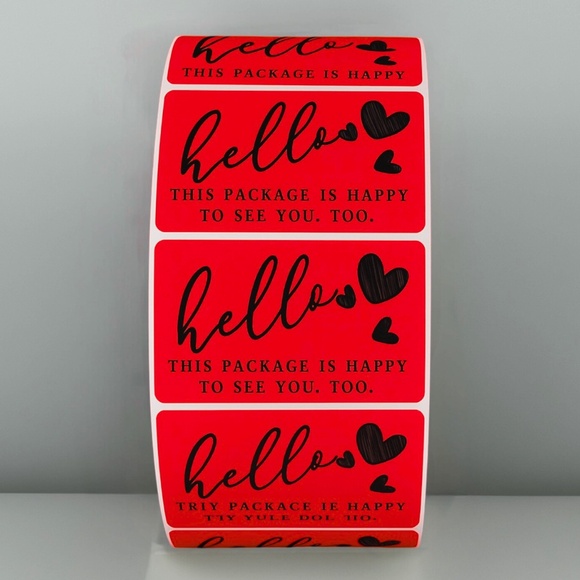 Hello this package is happy to see you too sticker | 8 COLORS TO CHOOSE FROM - Picture 9 of 11